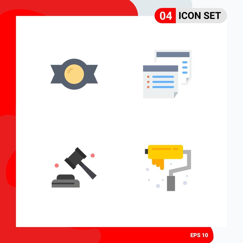 Pictogram Set of 4 Simple Flat Icons of bonbon law note plan vote Editable Vector Design Elements