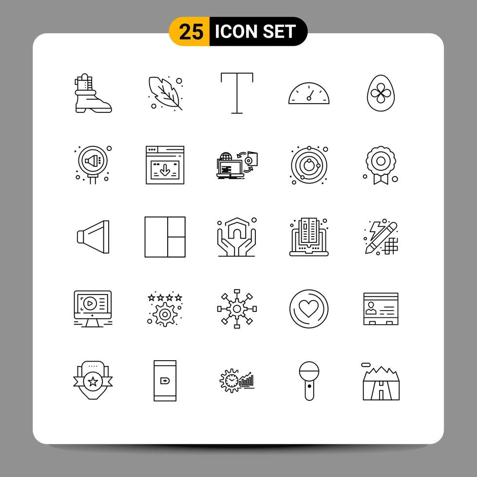 Modern Set of 25 Lines Pictograph of pr egg style easter egg decoration Editable Vector Design Elements