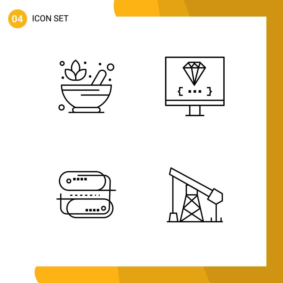 Modern Set of 4 Filledline Flat Colors and symbols such as mortar blockchain technology lotus develop network Editable Vector Design Elements