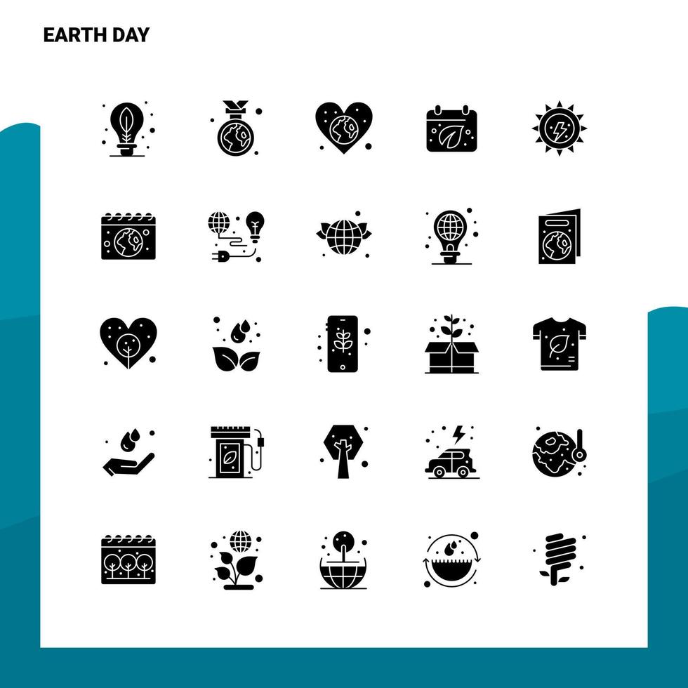 25 Earth Day Icon set Solid Glyph Icon Vector Illustration Template For Web and Mobile Ideas for business company