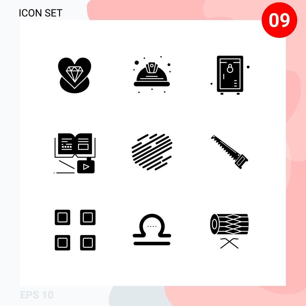 Pack of 9 Modern Solid Glyphs Signs and Symbols for Web Print Media such as factom growth knowledge safety knowledge garden Editable Vector Design Elements