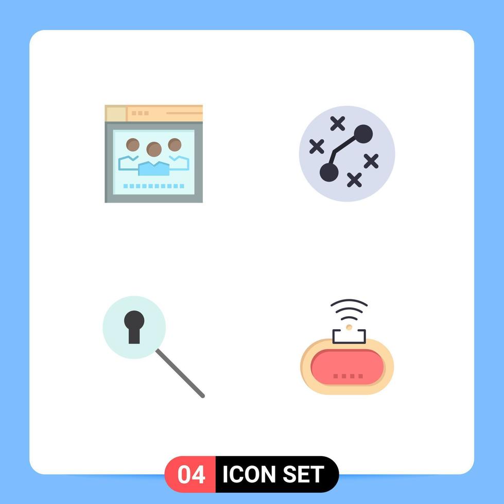 Modern Set of 4 Flat Icons and symbols such as browser search education infection device Editable Vector Design Elements