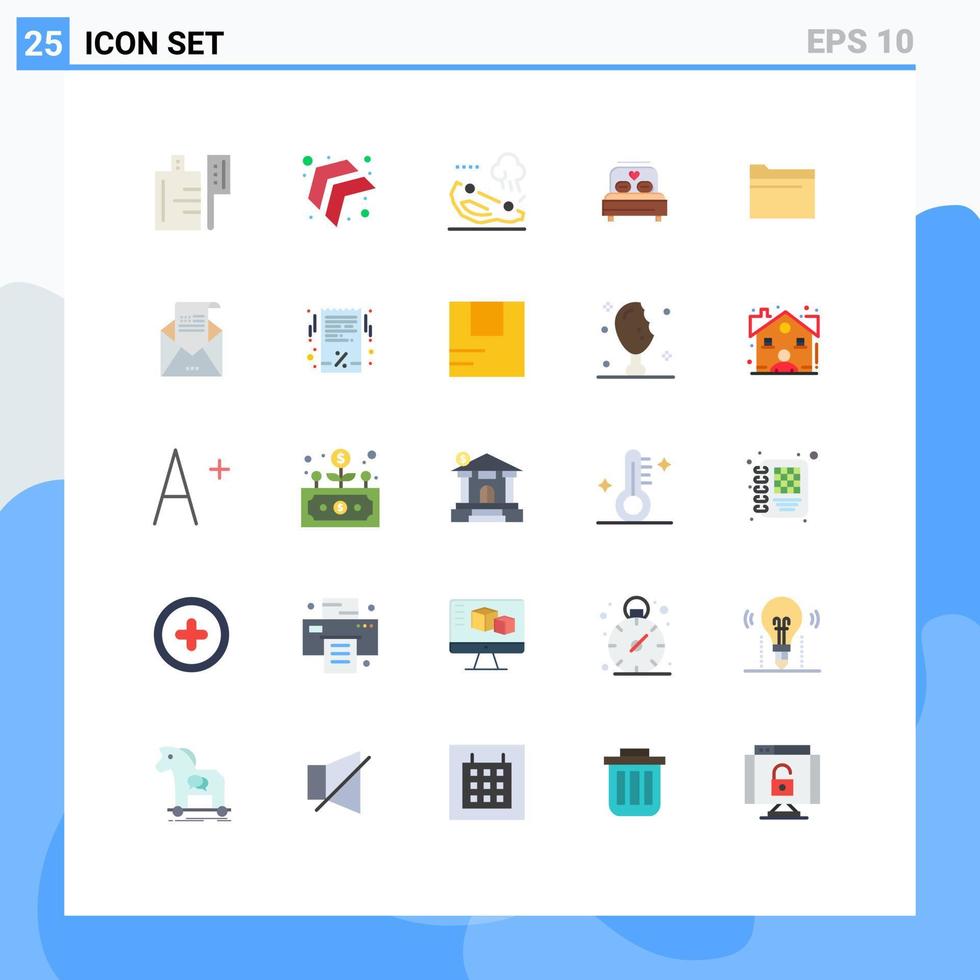 25 Creative Icons Modern Signs and Symbols of storage file crash folder heart Editable Vector Design Elements