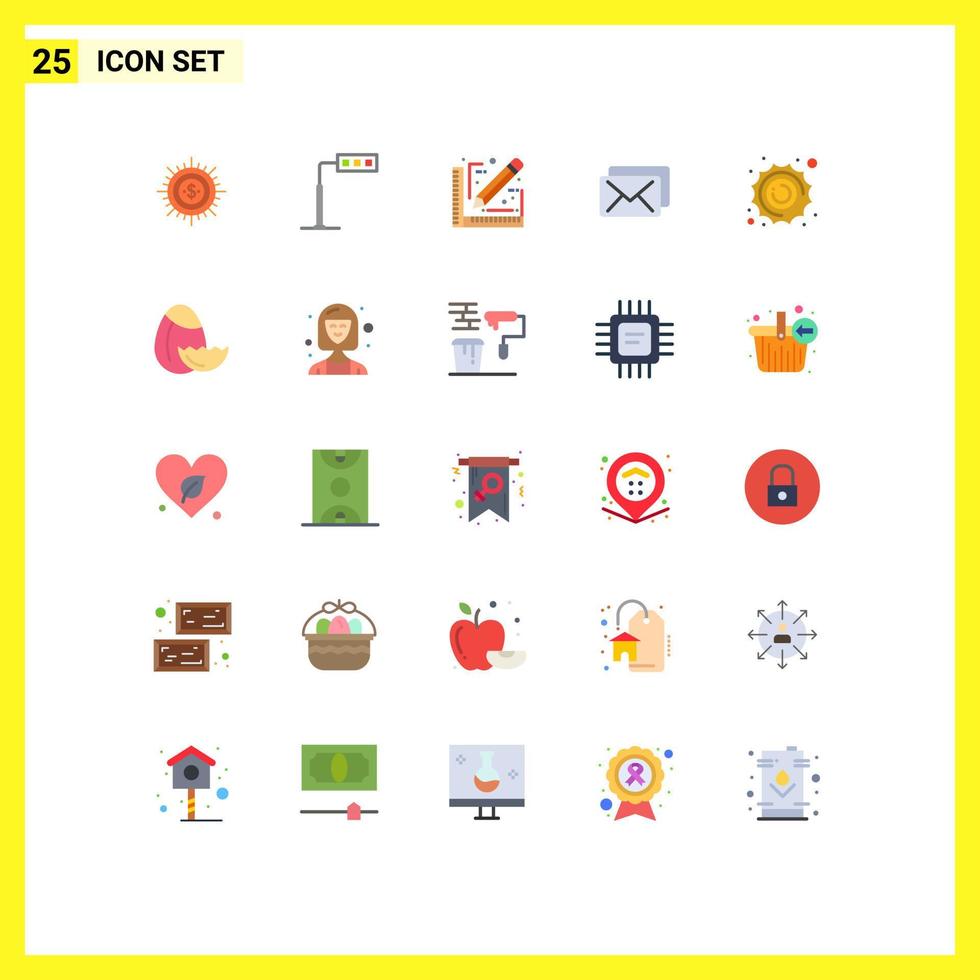 Modern Set of 25 Flat Colors and symbols such as message business light sketch design Editable Vector Design Elements