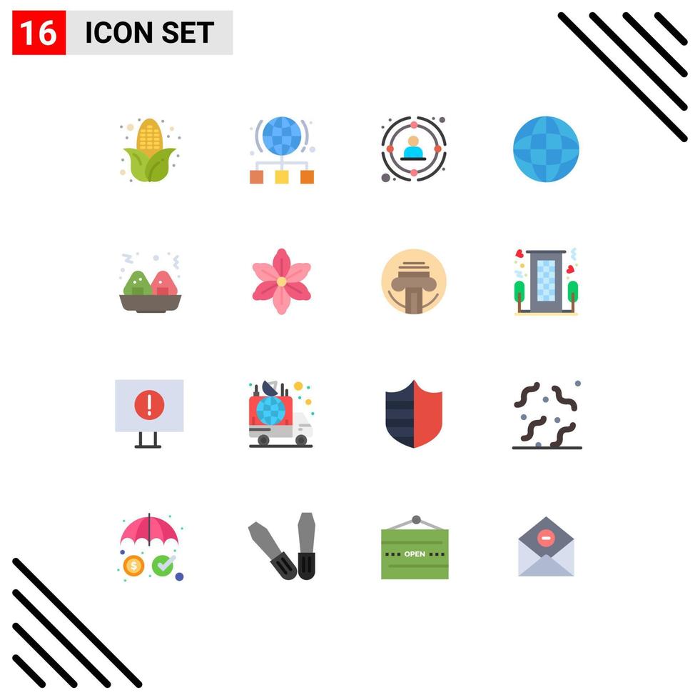 Mobile Interface Flat Color Set of 16 Pictograms of fast search link internet strategic Editable Pack of Creative Vector Design Elements