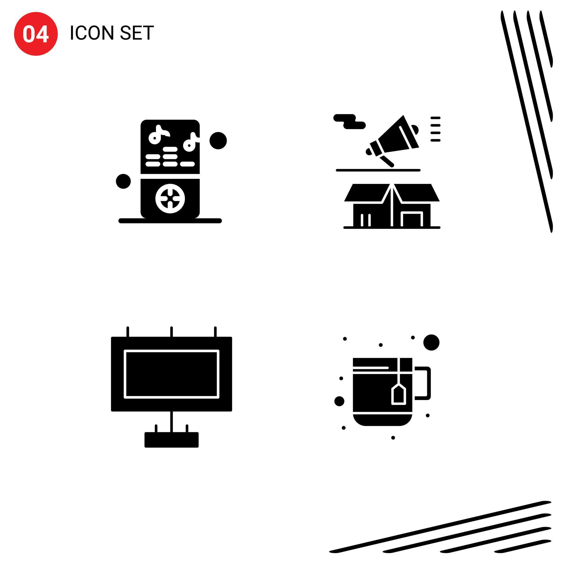 4 creative icons modern signs and symbols of ipod advertisement player