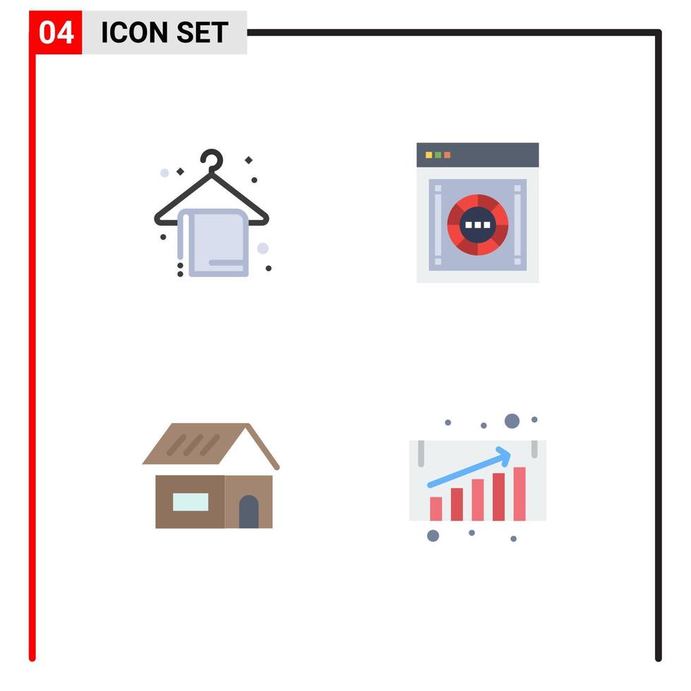 Universal Icon Symbols Group of 4 Modern Flat Icons of beach building summer safe construction Editable Vector Design Elements