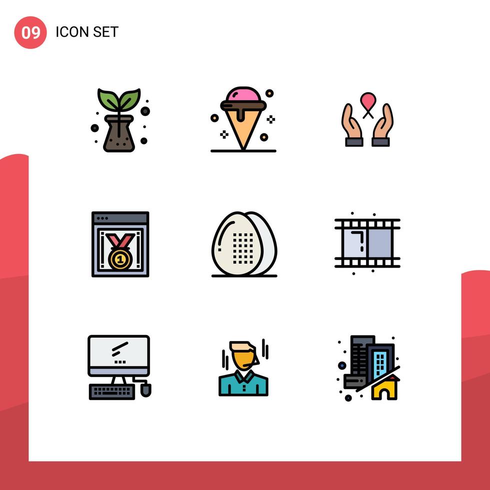 Universal Icon Symbols Group of 9 Modern Filledline Flat Colors of drinks website progress care website award best website Editable Vector Design Elements