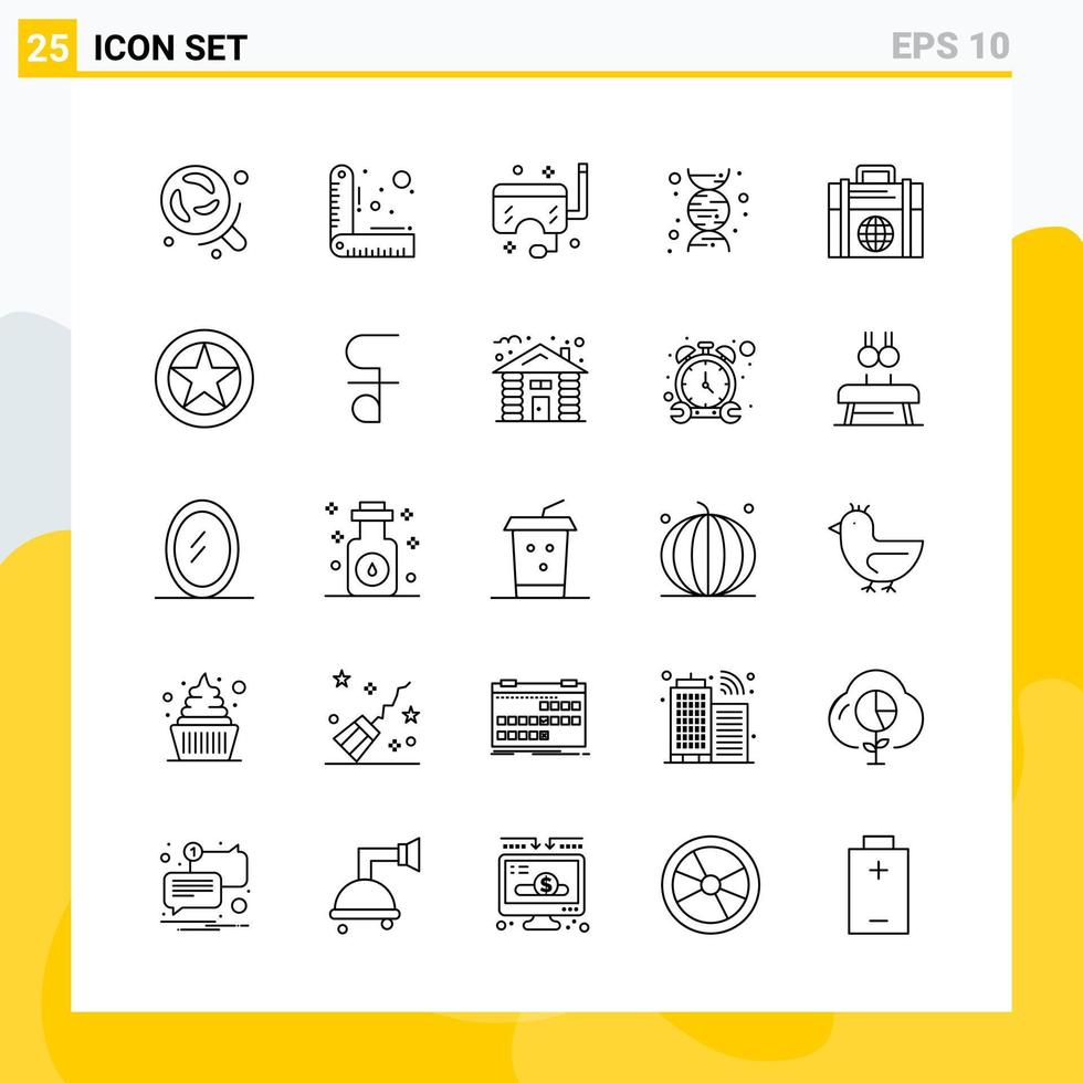 Collection of 25 Universal Line Icons Icon Set for Web and Mobile vector
