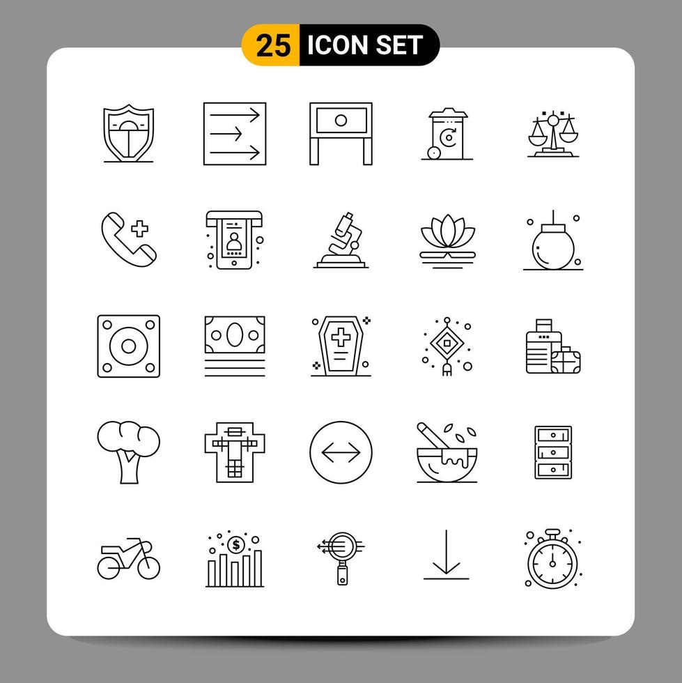 Paquete de 25 iconos negros signos de símbolos de contorno para diseños receptivos sobre fondo blanco 25 iconos establecidos vector