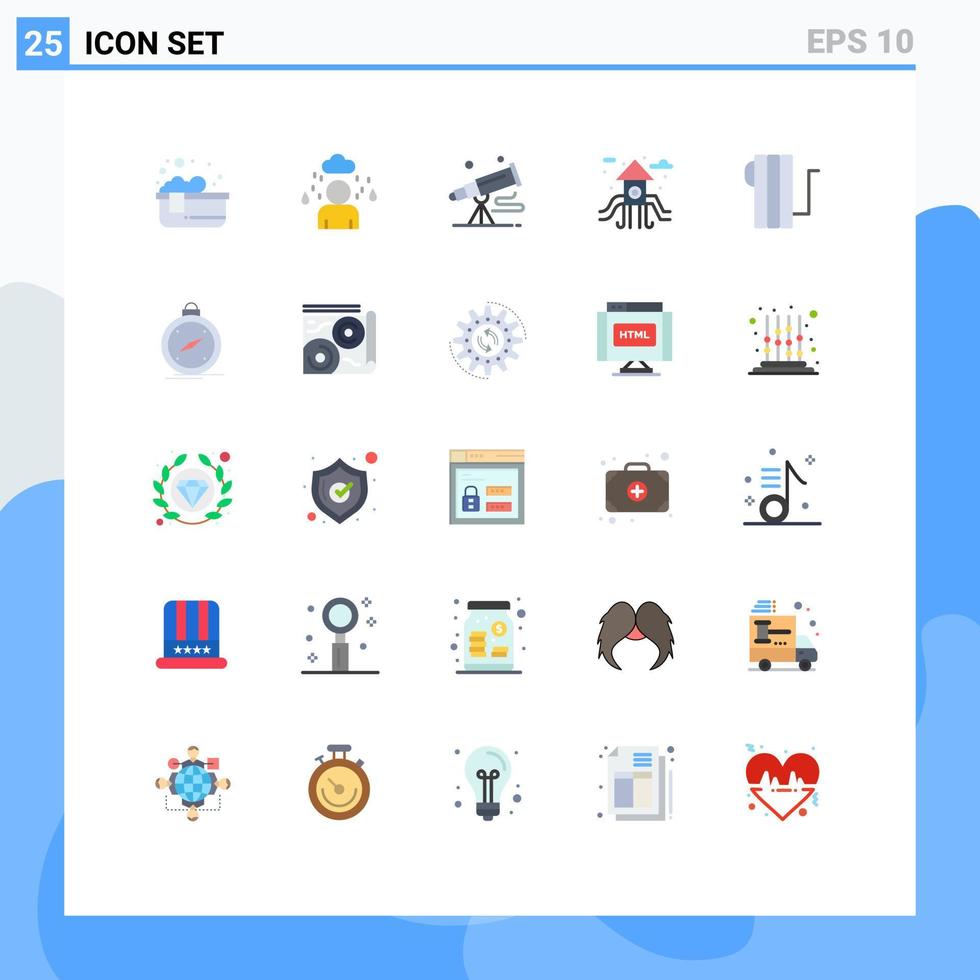Set of 25 Modern UI Icons Symbols Signs for heat appliances spyglass play ground city Editable Vector Design Elements