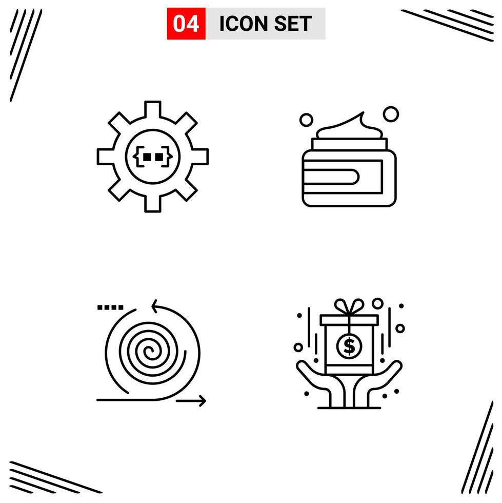 4 Icons Line Style Grid Based Creative Outline Symbols for Website Design Simple Line Icon Signs Isolated on White Background 4 Icon Set vector