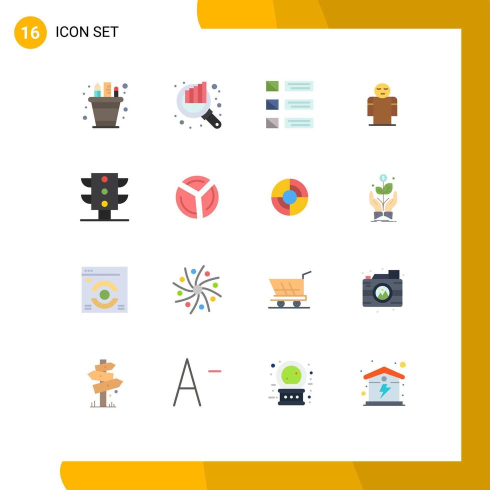 Pictogram Set of 16 Simple Flat Colors of person hands seo arms listing Editable Pack of Creative Vector Design Elements