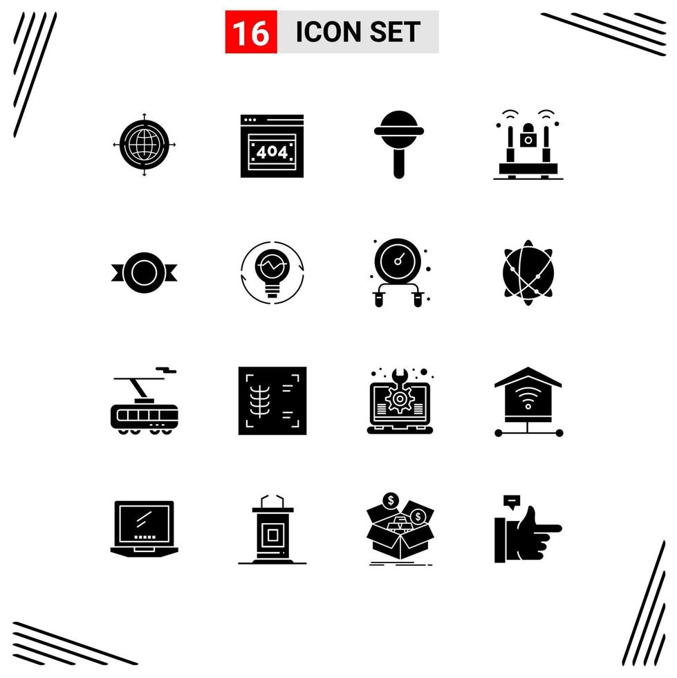 16 Thematic Vector Solid Glyphs and Editable Symbols of logo protection baby lock crime Editable Vector Design Elements