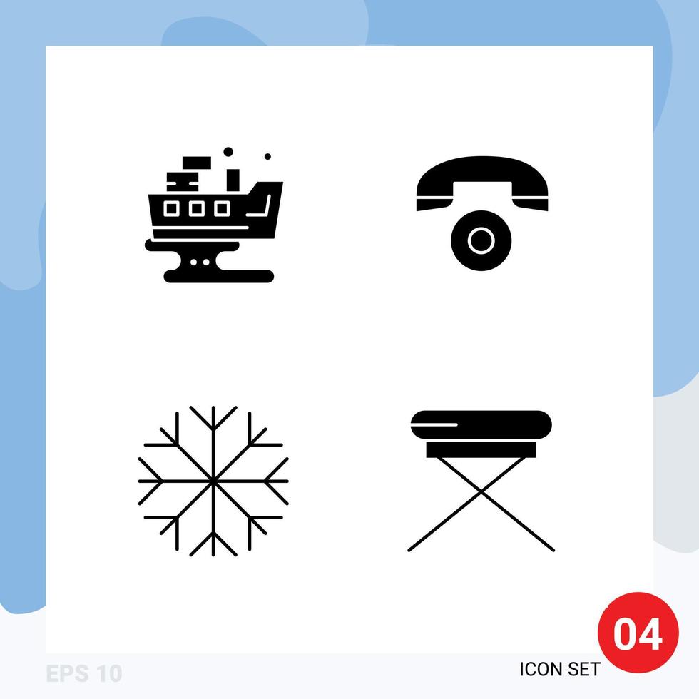 4 Universal Solid Glyph Signs Symbols of leaked weather waste phone furniture Editable Vector Design Elements