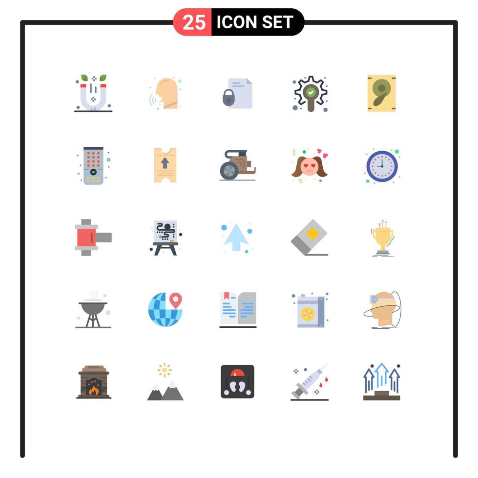 25 Flat Color concept for Websites Mobile and Apps music gear fever search security Editable Vector Design Elements