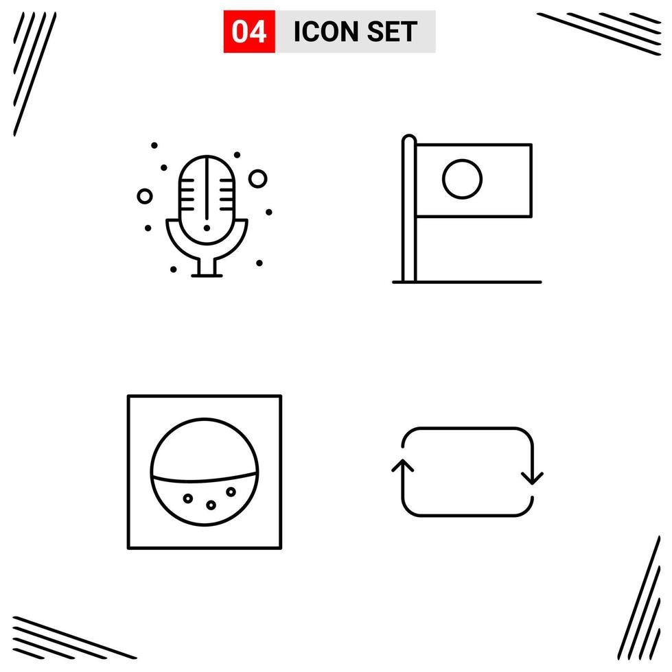 4 Icons Line Style Grid Based Creative Outline Symbols for Website Design Simple Line Icon Signs Isolated on White Background 4 Icon Set vector