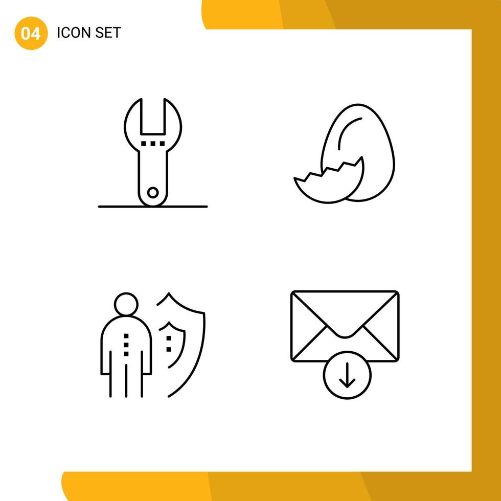 4 Creative Icons Modern Signs and Symbols of control man egg spring protection Editable Vector Design Elements