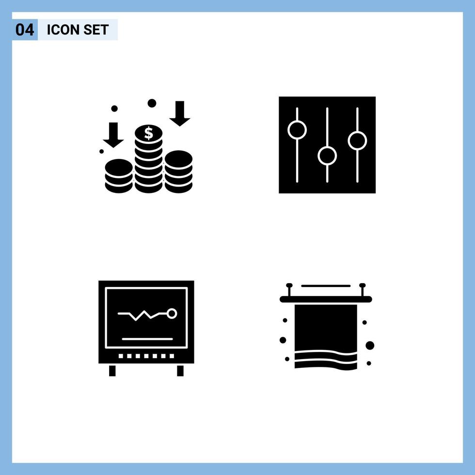 Solid Glyph concept for Websites Mobile and Apps finance cardiology basic setting heartbeat Editable Vector Design Elements