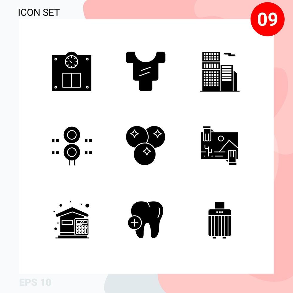 Stock Vector Icon Pack of 9 Line Signs and Symbols for food cranberry real transportation traffic Editable Vector Design Elements