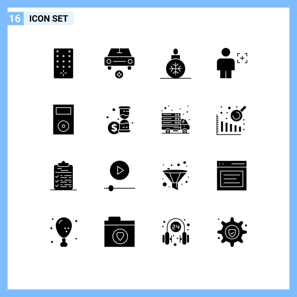 16 Creative Icons Modern Signs and Symbols of electronics recognition christmas image body Editable Vector Design Elements