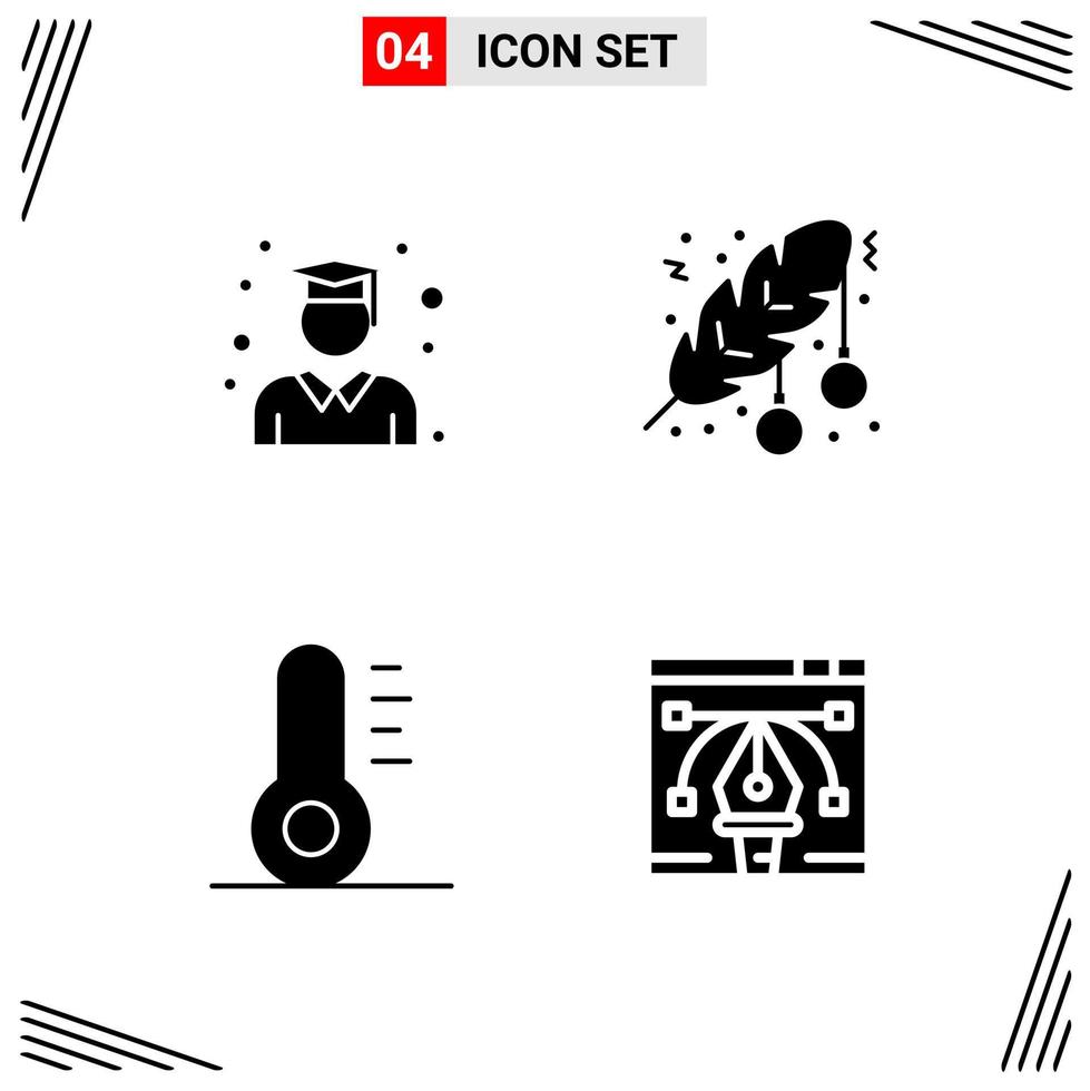 4 Icons Solid Style Grid Based Creative Glyph Symbols for Website Design Simple Solid Icon Signs Isolated on White Background 4 Icon Set vector