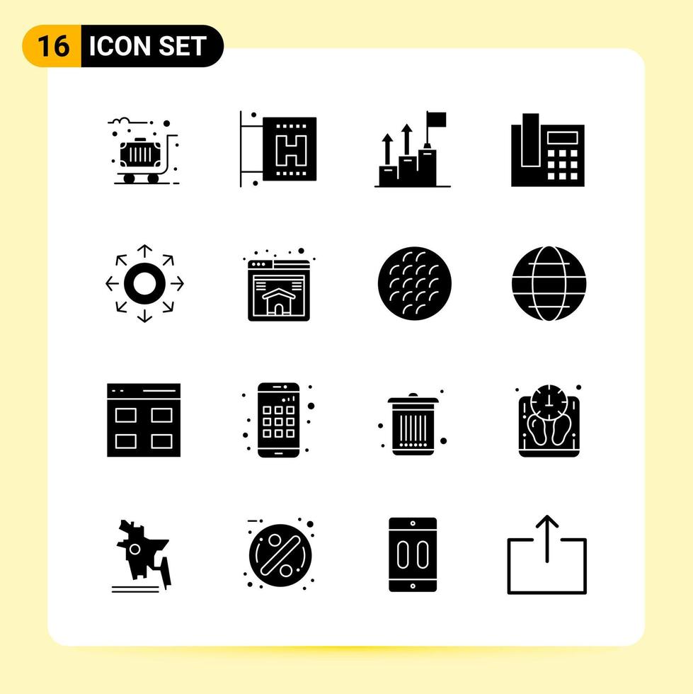 16 Creative Icons for Modern website design and responsive mobile apps 16 Glyph Symbols Signs on White Background 16 Icon Pack vector