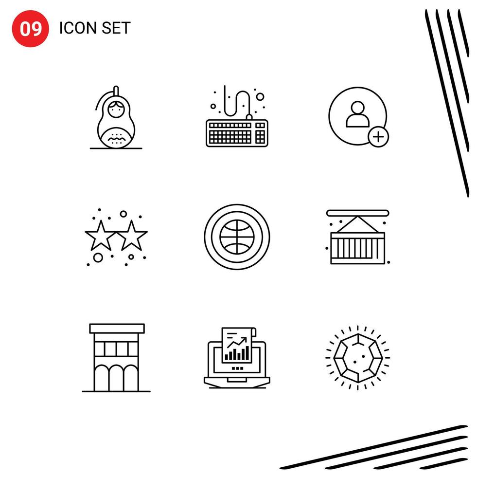 9 Creative Icons Modern Signs and Symbols of interface stars tools party firecracker Editable Vector Design Elements