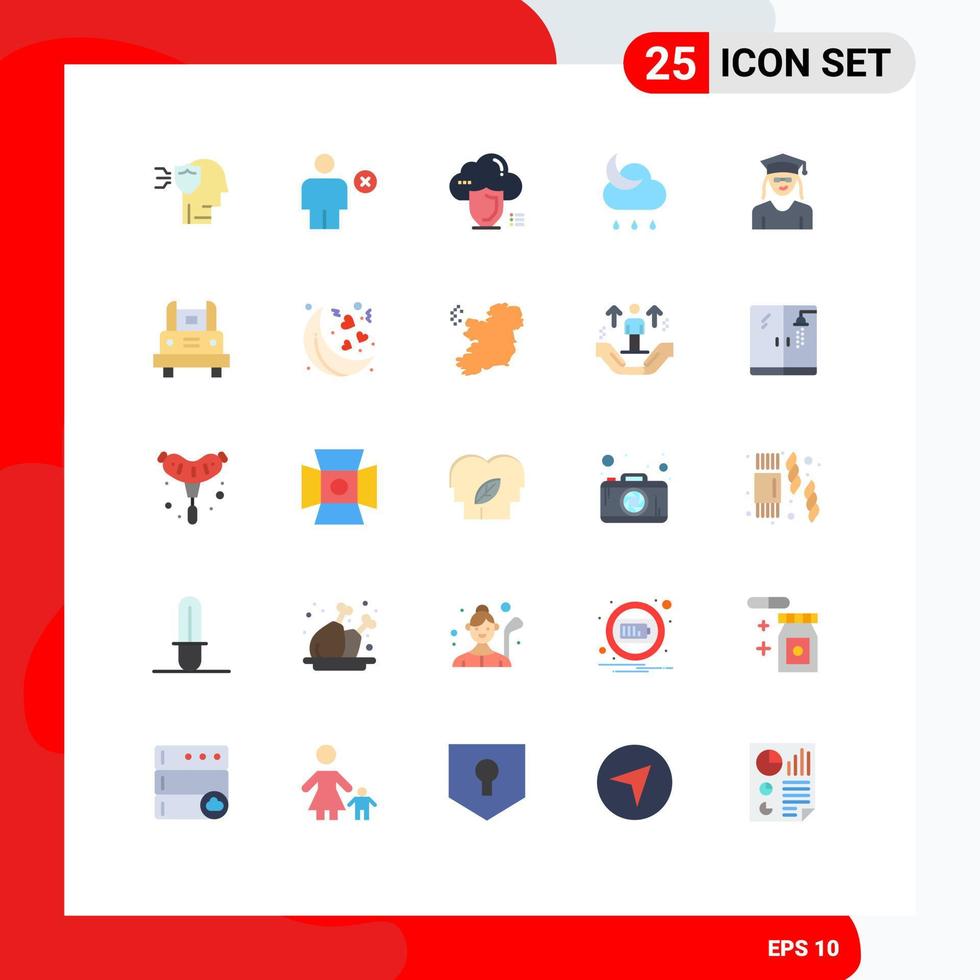 Stock Vector Icon Pack of 25 Line Signs and Symbols for weather moon minus forecast safety Editable Vector Design Elements