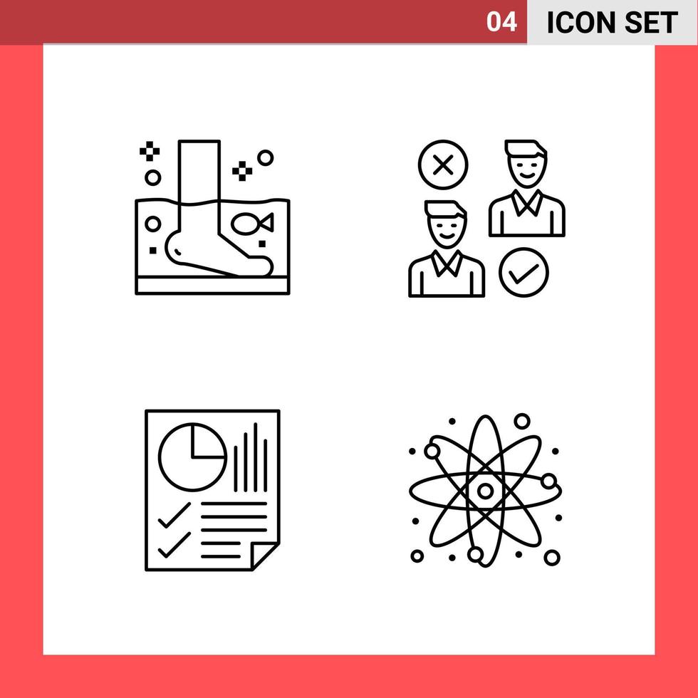 4 Icon Pack Line Style Outline Symbols on White Background Simple Signs for general designing vector