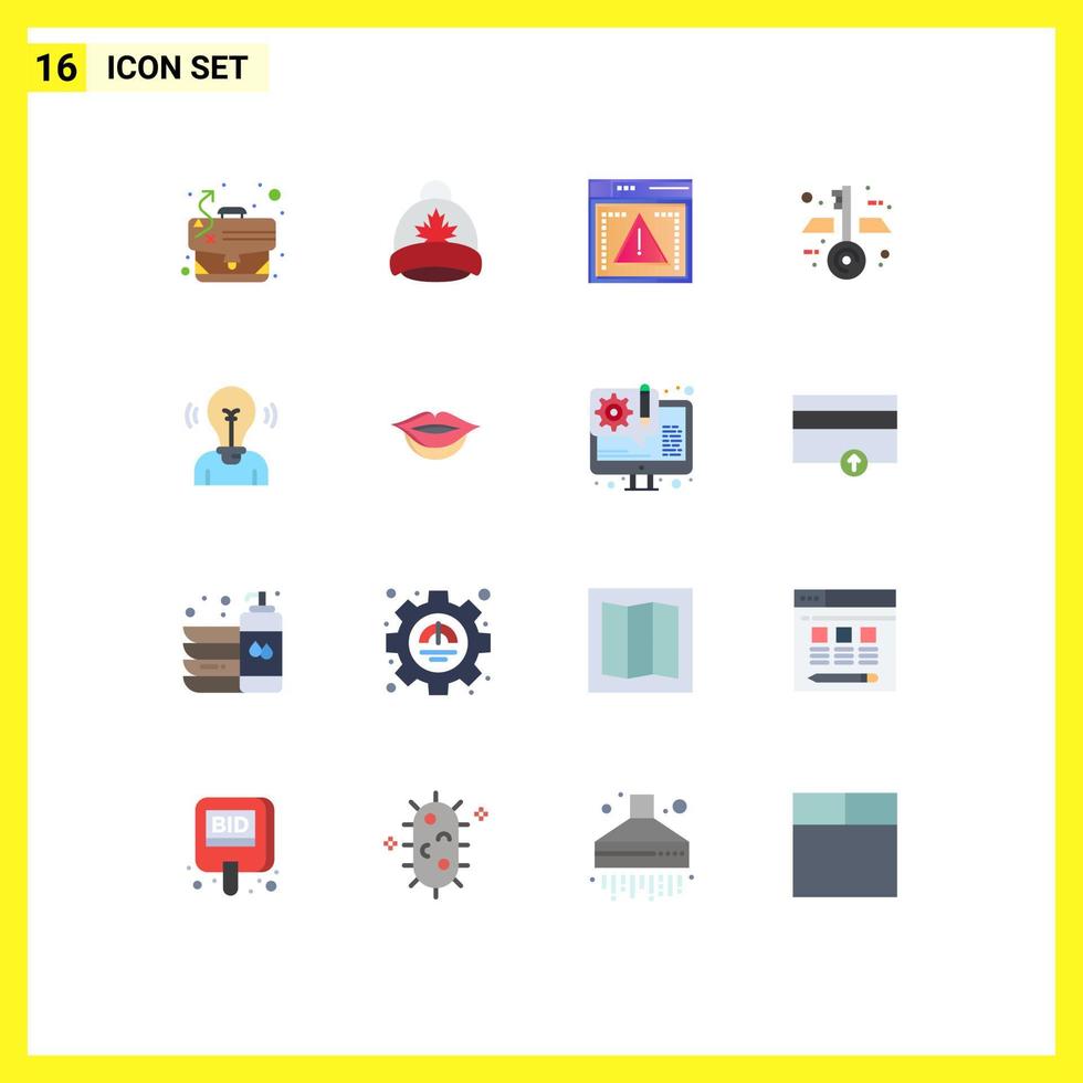 Group of 16 Modern Flat Colors Set for user bulb file keys architecture Editable Pack of Creative Vector Design Elements