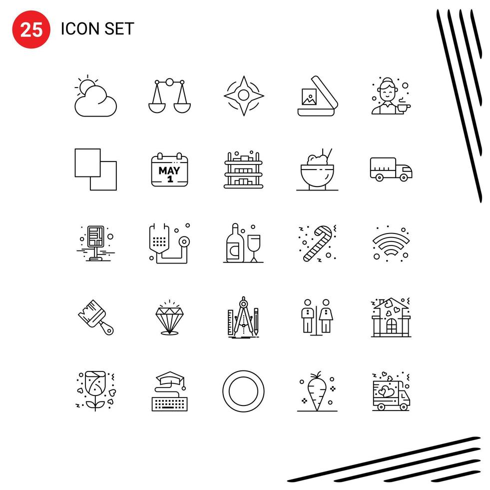 25 Creative Icons Modern Signs and Symbols of layers tea image kitchen cook Editable Vector Design Elements