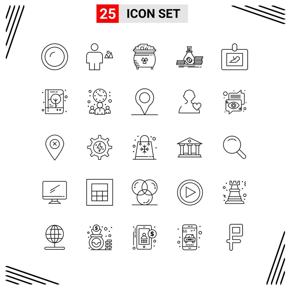 25 Icons Line Style Grid Based Creative Outline Symbols for Website Design Simple Line Icon Signs Isolated on White Background 25 Icon Set vector