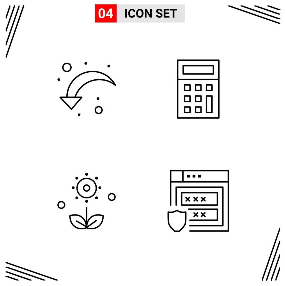 4 Icons Line Style Grid Based Creative Outline Symbols for Website Design Simple Line Icon Signs Isolated on White Background 4 Icon Set vector