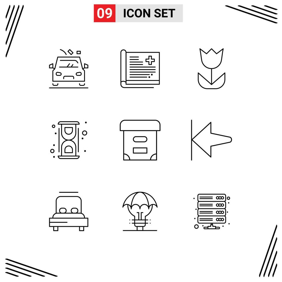 Modern Set of 9 Outlines and symbols such as process laboratory medical lab photo Editable Vector Design Elements