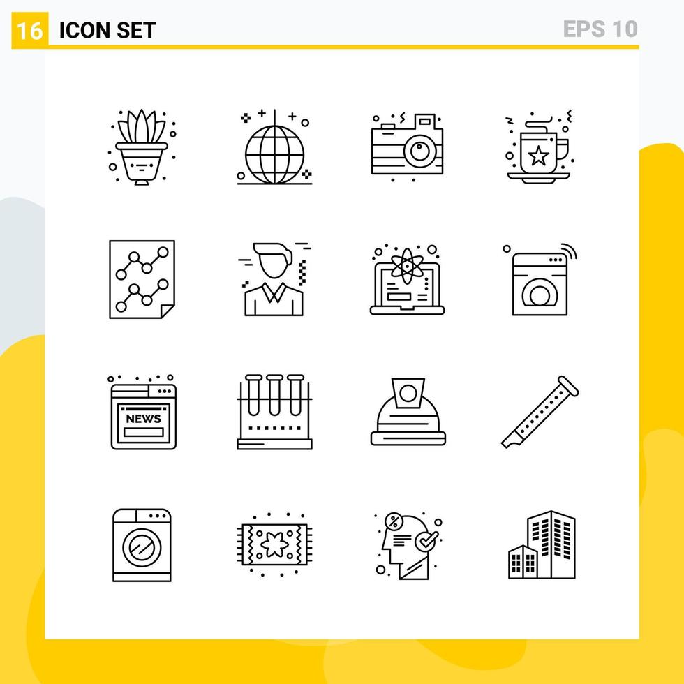 colección de 16 iconos de línea universal conjunto de iconos para web y móvil vector