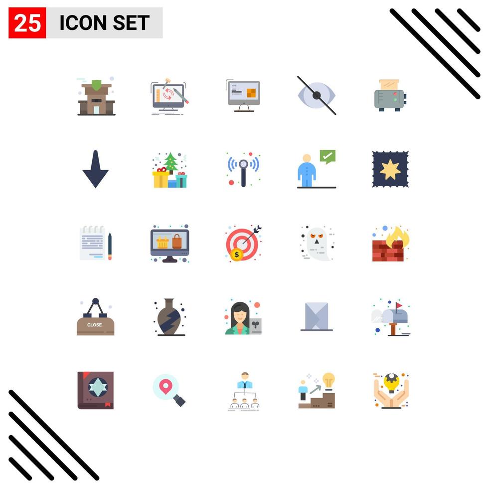 Universal Icon Symbols Group of 25 Modern Flat Colors of human human computer face design Editable Vector Design Elements