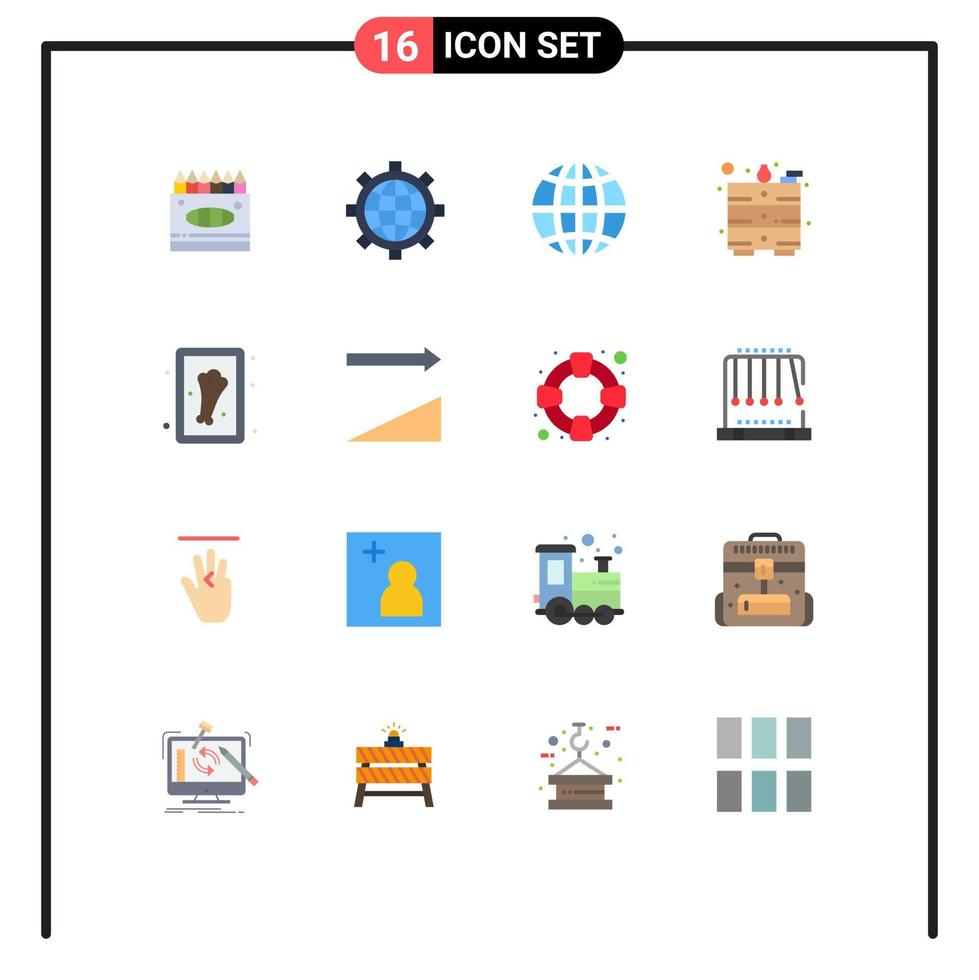 16 Creative Icons Modern Signs and Symbols of meat chicken earth table draw Editable Pack of Creative Vector Design Elements
