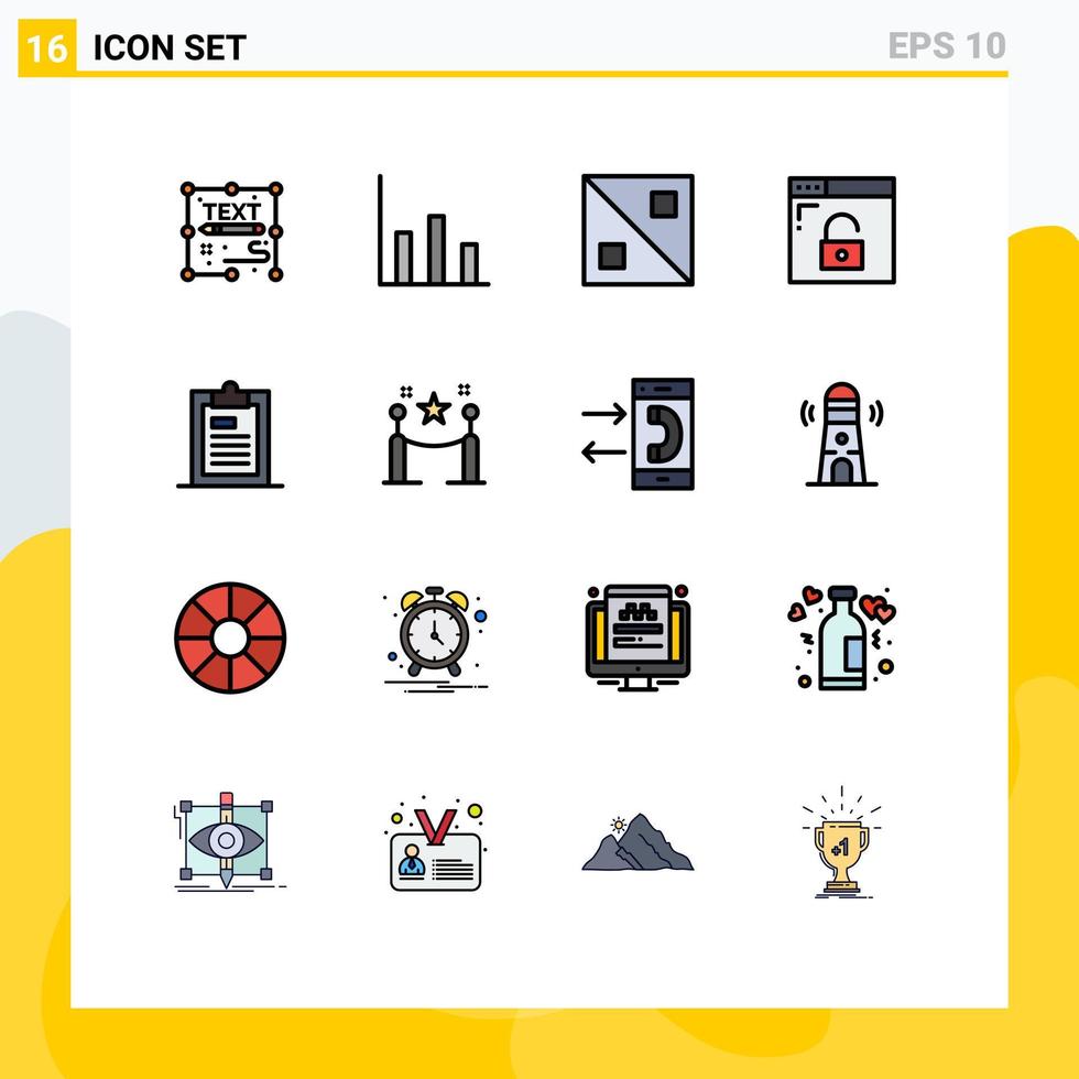 Stock Vector Icon Pack of 16 Line Signs and Symbols for file clipboard cross secure internet Editable Creative Vector Design Elements