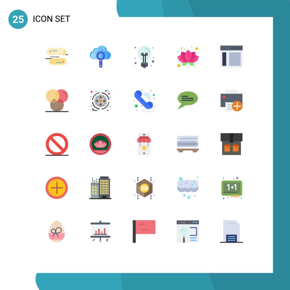 25 Creative Icons Modern Signs and Symbols of interface plant back to school nature light Editable Vector Design Elements