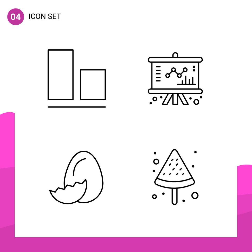 Outline Icon set Pack of 4 Line Icons isolated on White Background for responsive Website Design Print and Mobile Applications vector