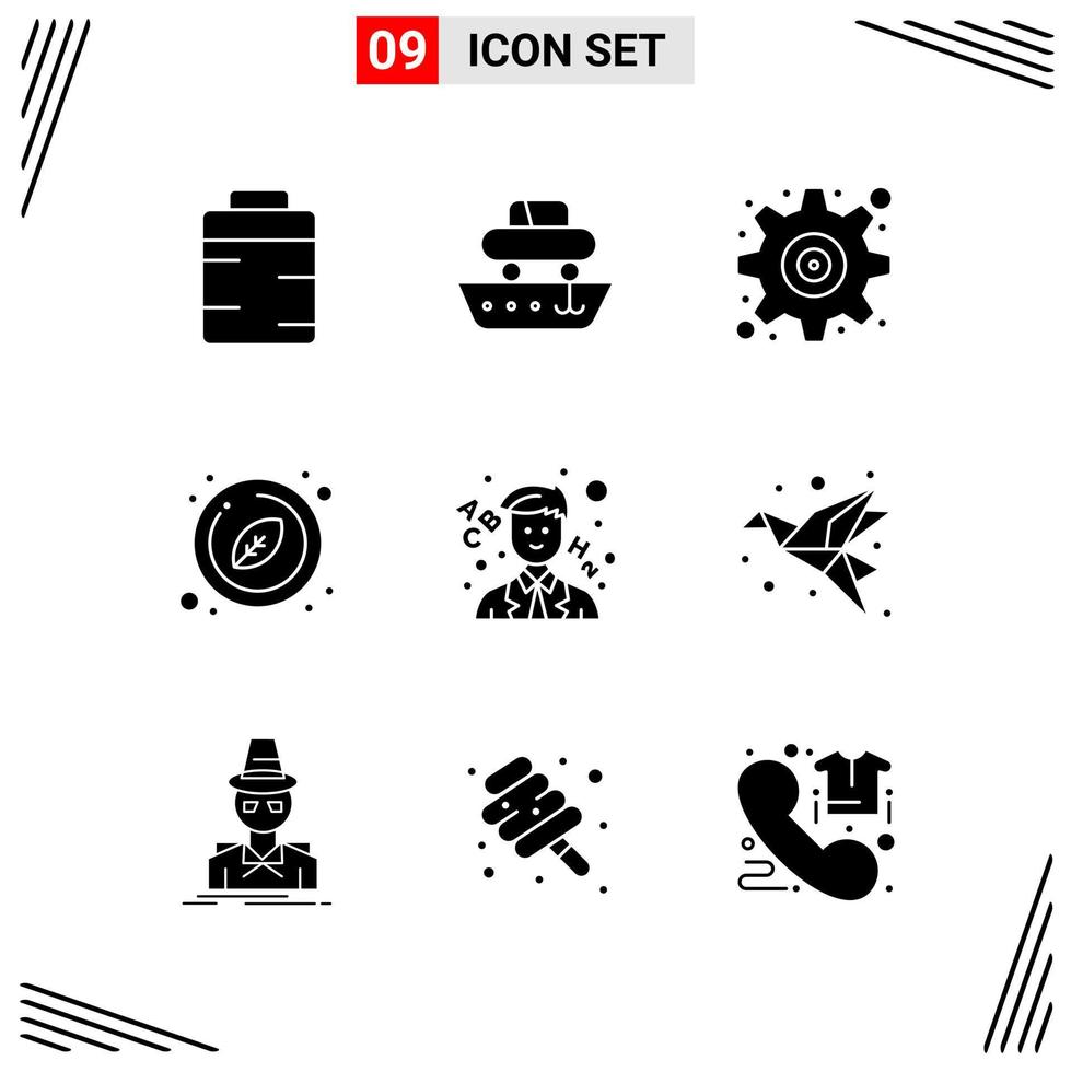 9 Icons Solid Style Grid Based Creative Glyph Symbols for Website Design Simple Solid Icon Signs Isolated on White Background 9 Icon Set vector