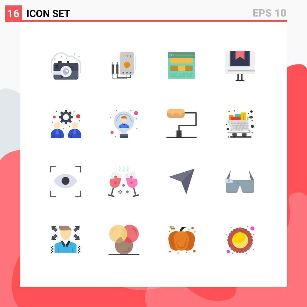 Pictogram Set of 16 Simple Flat Colors of e commerce tester box web Editable Pack of Creative Vector Design Elements
