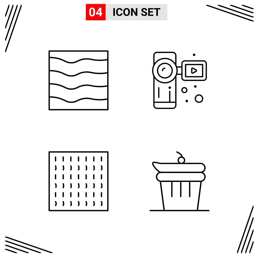 4 Icons Line Style Grid Based Creative Outline Symbols for Website Design Simple Line Icon Signs Isolated on White Background 4 Icon Set vector