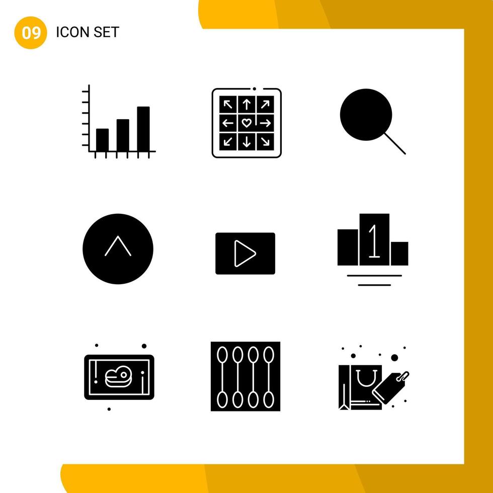 9 Icon Set Solid Style Icon Pack Glyph Symbols isolated on White Backgound for Responsive Website Designing vector