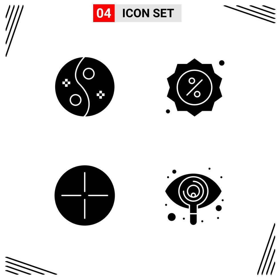 4 Icons Solid Style Grid Based Creative Glyph Symbols for Website Design Simple Solid Icon Signs Isolated on White Background 4 Icon Set vector