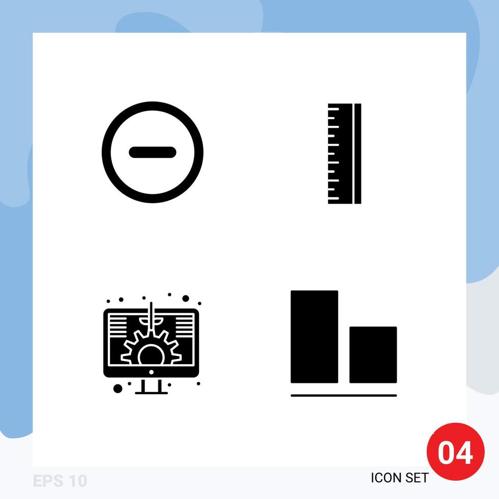 4 iconos creativos signos y símbolos modernos de escala de pantalla básica elementos de diseño de vectores editables inferiores digitales