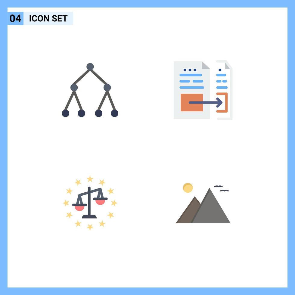4 Creative Icons Modern Signs and Symbols of link gdpr account file law Editable Vector Design Elements