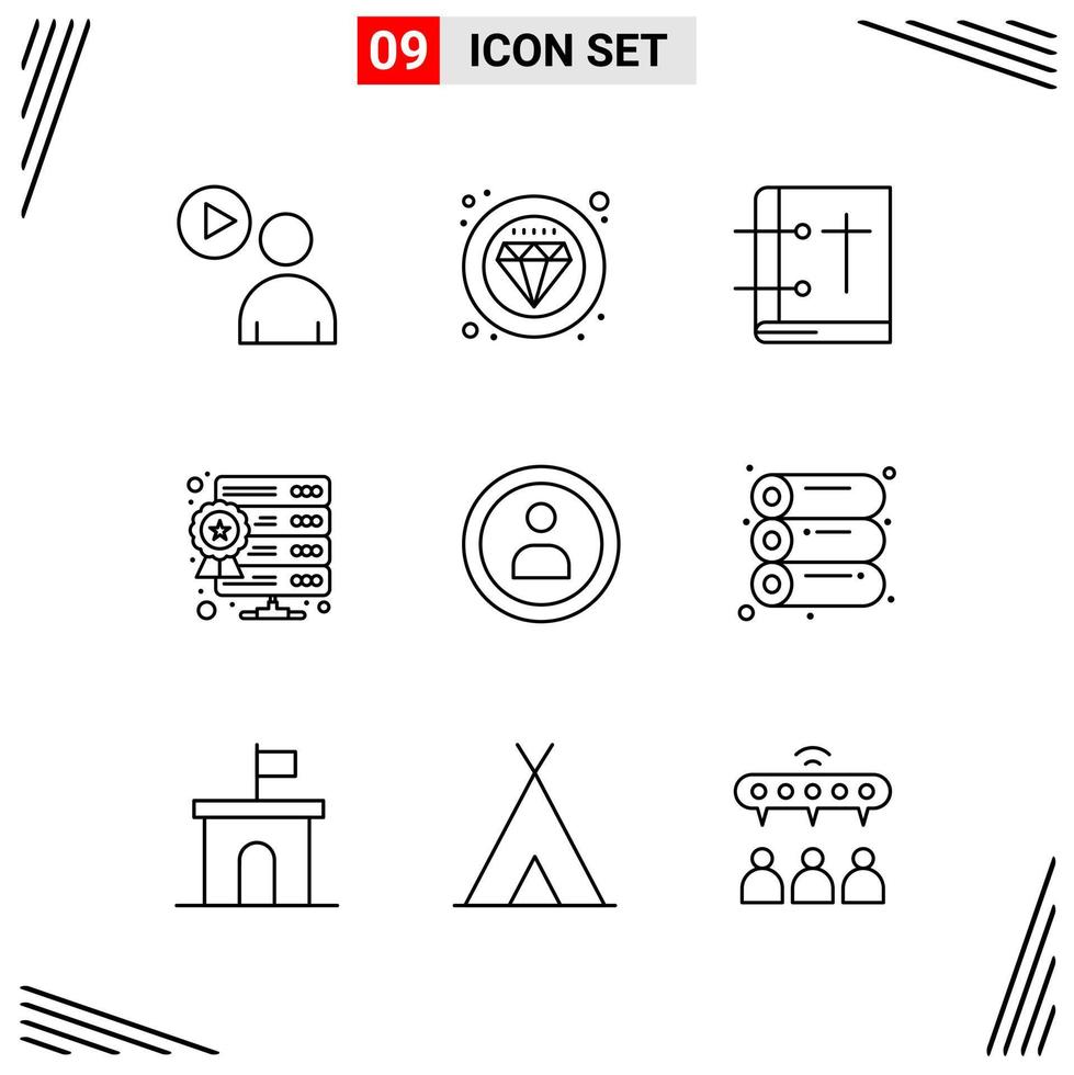 9 Icons Line Style Grid Based Creative Outline Symbols for Website Design Simple Line Icon Signs Isolated on White Background 9 Icon Set vector