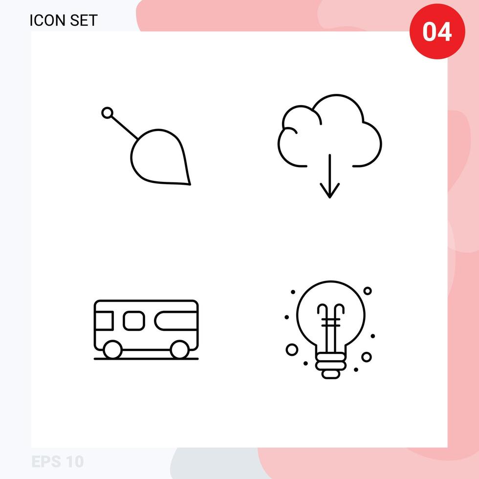 Editable Vector Line Pack of 4 Simple Filledline Flat Colors of siacoin combo cryptocurrency data vehicle Editable Vector Design Elements